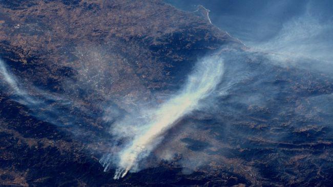 В Калифорнии огромных масштабов пожар разрушает дома и леса