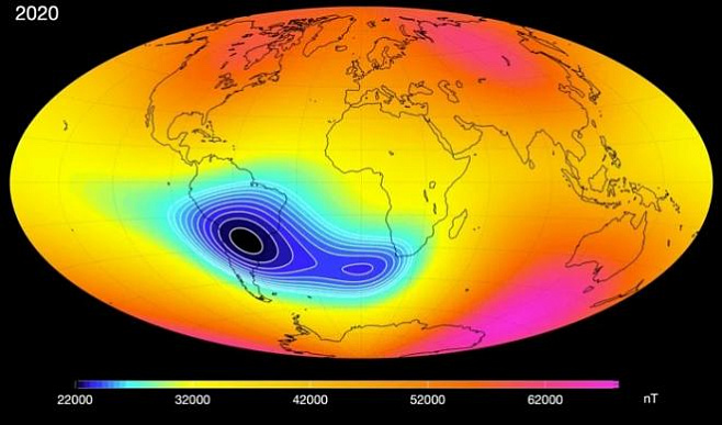 NASA отслеживает огромную растущую аномалию в магнитном поле Земли 