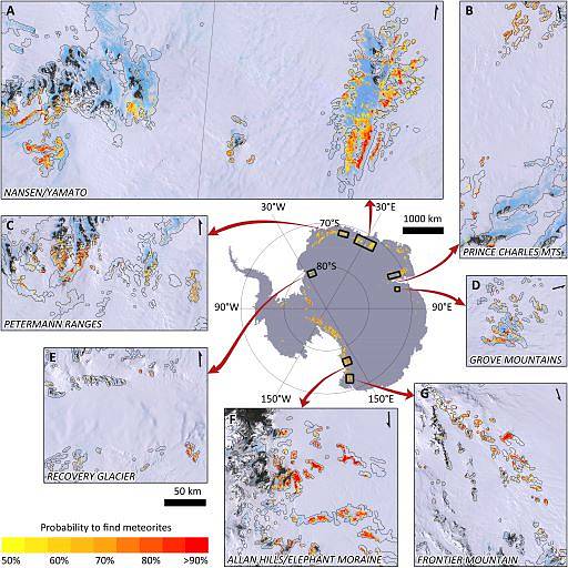 Интерактивная карта поможет в поиске метеоритов в Антарктиде