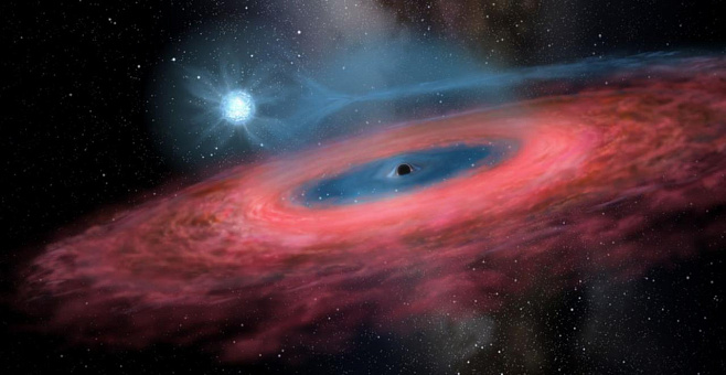 Гигантская чёрная дыра удивила астрономов 