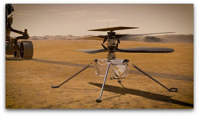 Вертолет, который будет исследовать Марс, может подзаряжаться на лету