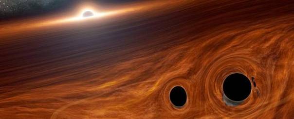 Астрономы впервые увидели вспышку света от столкновения двух черных дыр 