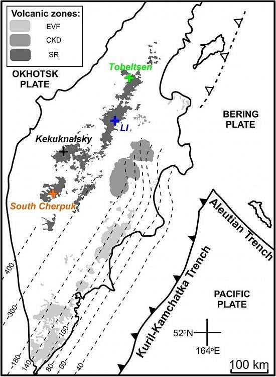 Геологи поняли, как появились вулканы Срединного хребта Камчатки