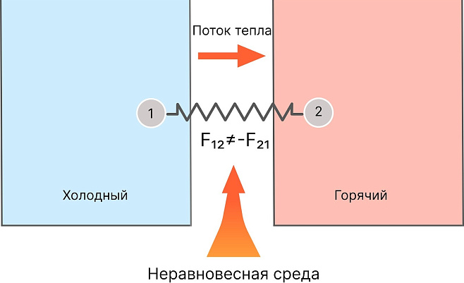 Российские учёные объяснили механизмы переноса тепла в системах, где не работает третий закон Ньютона