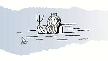бог морей Нептун, иллюстрация