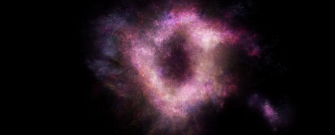 Астрономы обнаружили редкую кольцевую галактику с дырой внутри