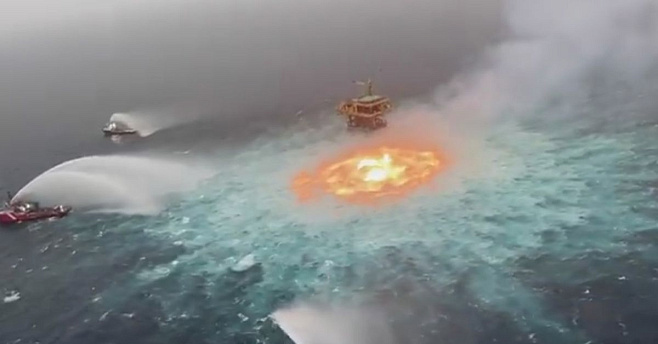В Мексиканском заливе произошёл подводный пожар