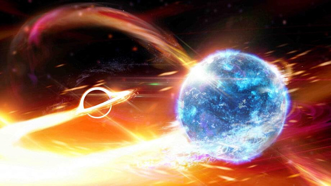 Ученые впервые обнаружили черную дыру, поглотившую нейтронную звезду