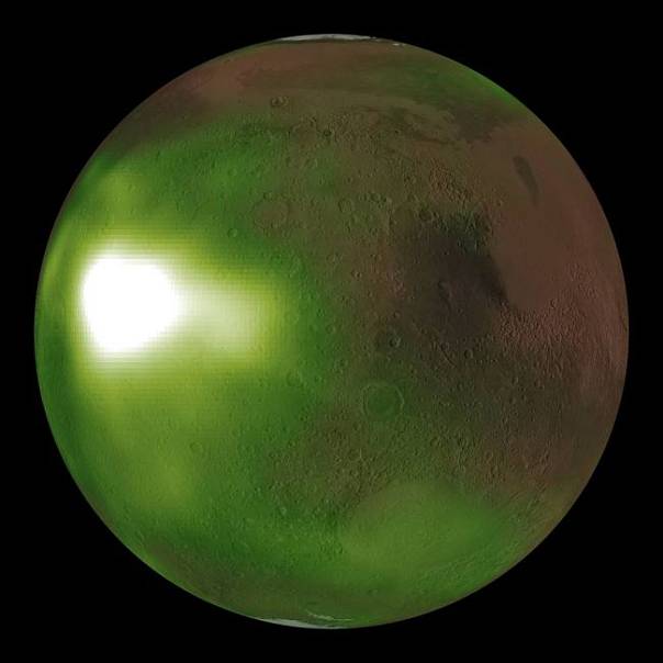 Зелёная планета: в NASA записали жуткое ночное свечение Марса