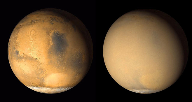 Пылевые бури могли «сдуть» воду с поверхности Марса