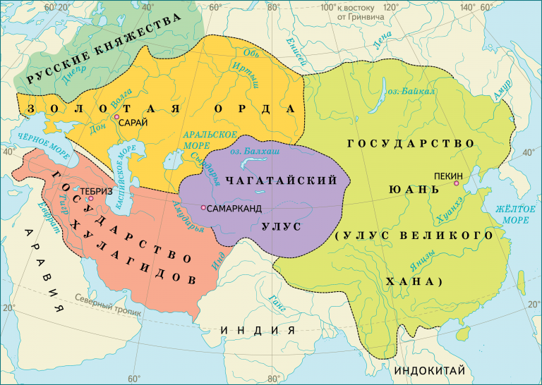 Карта. Распад Монгольской империи