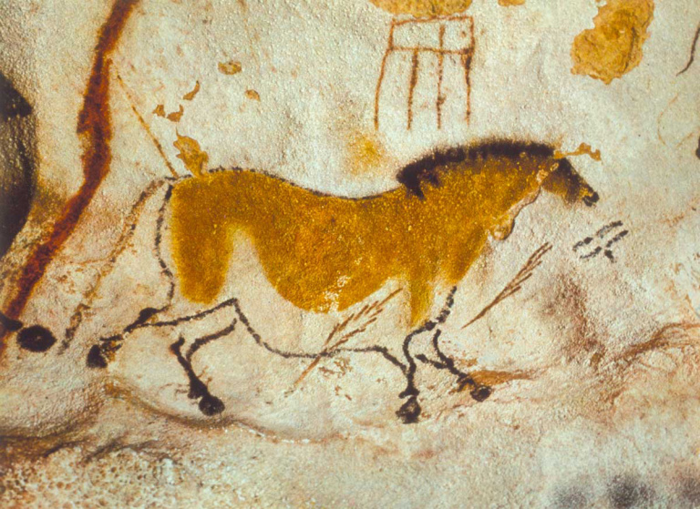 Лошадь. Наскальная живопись в пещере Ласко, Франция