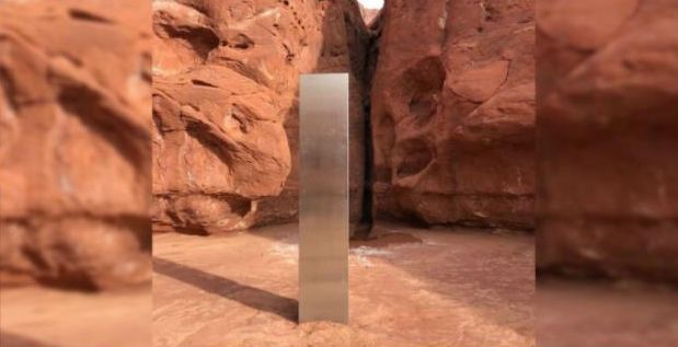 Посреди пустыни в штате Юта нашли загадочный металлический монолит 