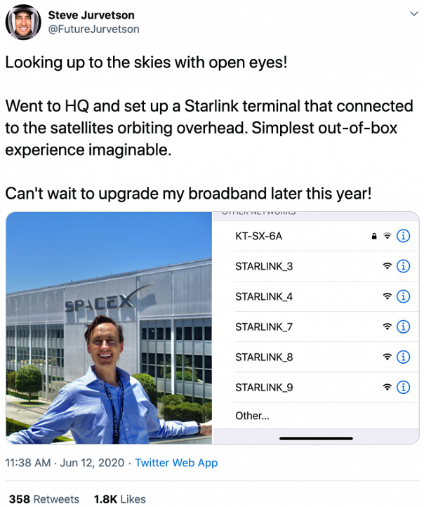 Начался закрытый тест спутникового интернета Starlink