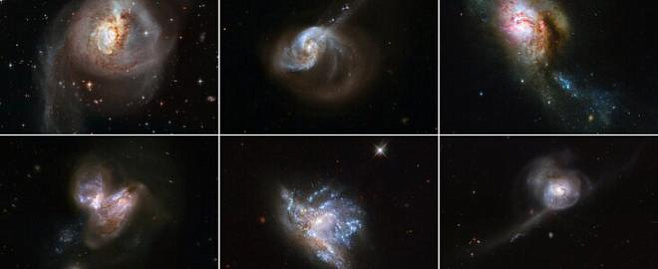 Опубликованы изображения шести галактических слияний, полученные телескопом Хаббл