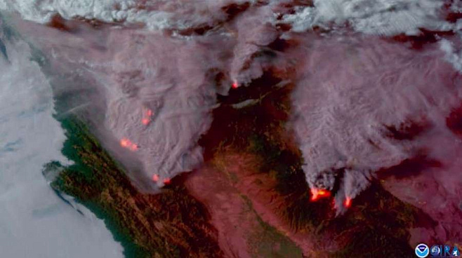 Астронавты МКС наблюдают за масштабными пожарами на Земле