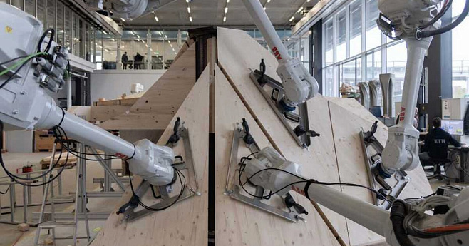 Роботы помогают архитекторам строить висячий сад в Швейцарии